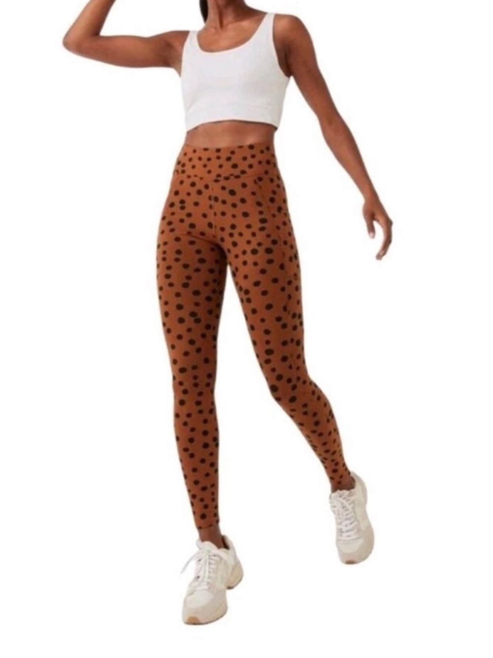 Pact Women's Brown Polka Dot Leggings